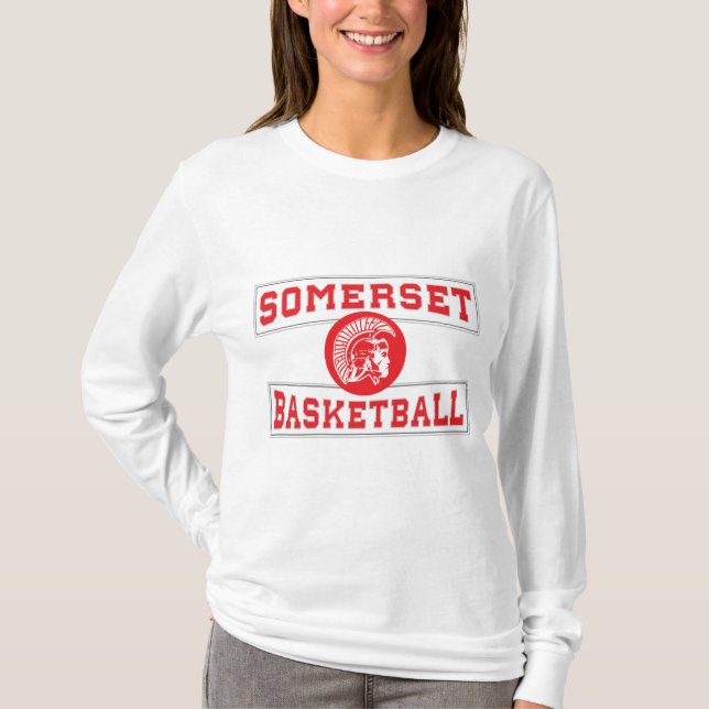 Kvinnor för Somerset spartanska basketlångärmad T Shirt (Framsida)