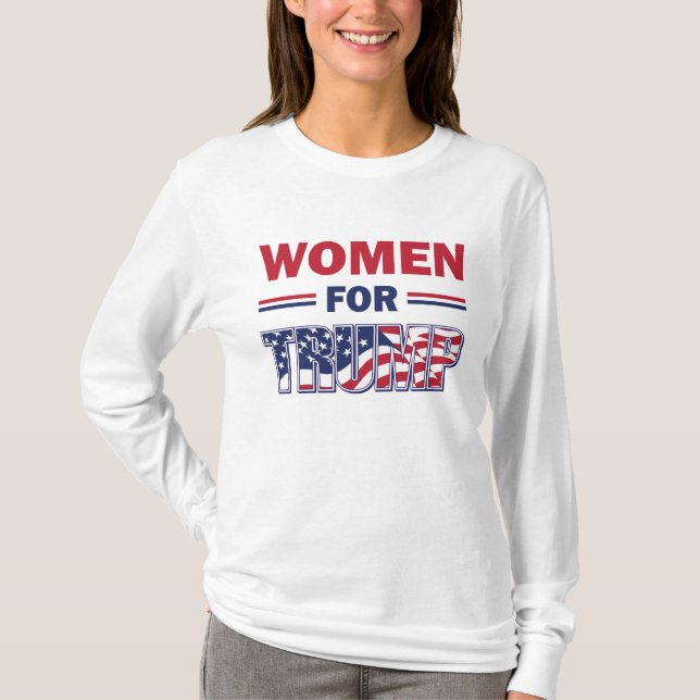 Kvinnor för Trump Behålla America Underbar T Shirt (Framsida)