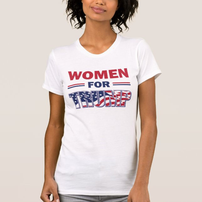 Kvinnor för Trump Behålla America Underbar T Shirt (Framsida)