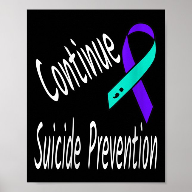 Kvinnor fortsätter suicide Prevention Semiolon Rib Poster (Framsidan)