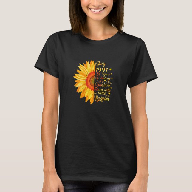 Kvinnor från juli Flickor 1991 Födelsedag 31 år ga T Shirt (Framsida)
