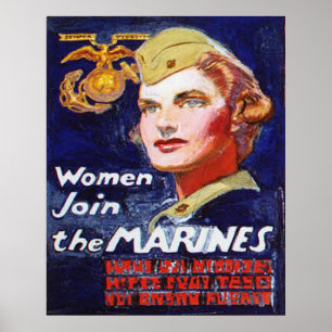 Kvinnor Går med MARINES Poster