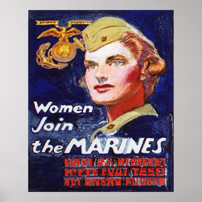 Kvinnor Går med MARINES Poster (Framsidan)