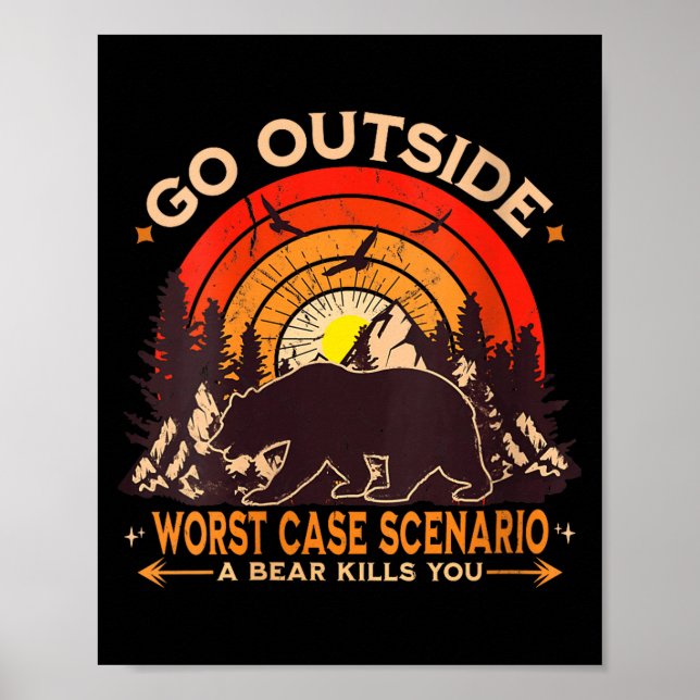 Kvinnor går ut värsta tänkbara scenario en björn d poster (Framsidan)
