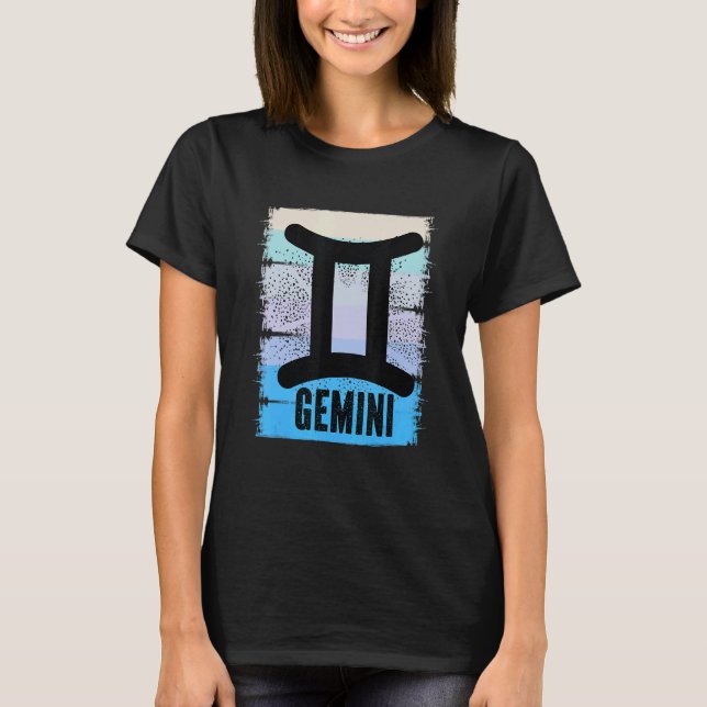 Kvinnor Gemini Symbol May Birthday June Birthday R T Shirt (Framsida)