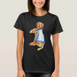 Kvinnor ger Golden Retriever Hund Tattoo i Kärlek T Shirt