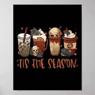 Kvinnor Goth Kaffe Pumpkin Spice Latte Höst Fall Poster