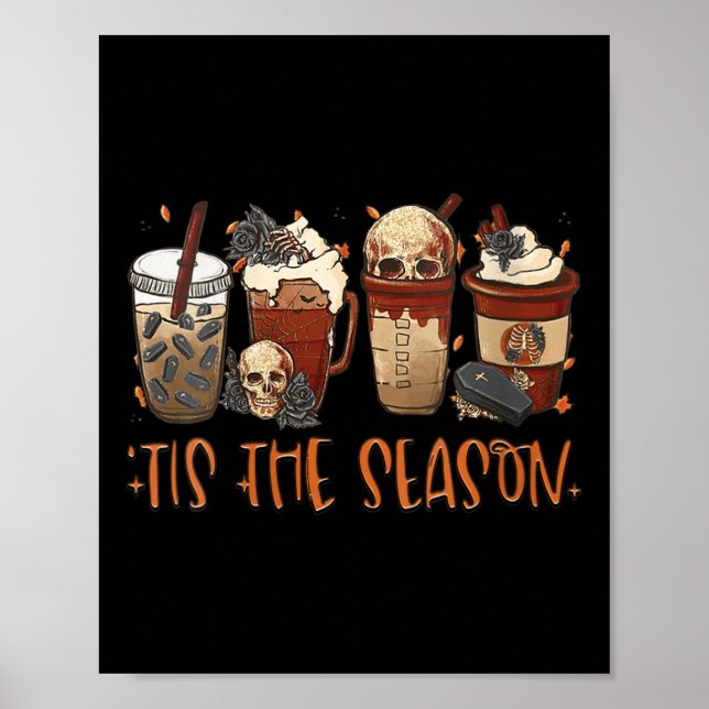 Kvinnor Goth Kaffe Pumpkin Spice Latte Höst Fall Poster (Framsidan)
