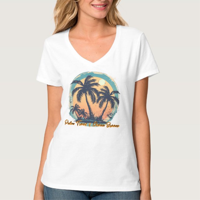 Kvinnor Grundläggande V-ringad T-Shirt (Framsida)