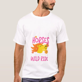 Kvinnor håller Vilden med hästar och rid Cute Hors T Shirt