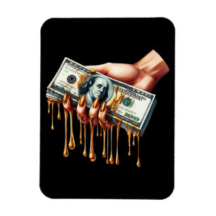 kvinnor handhar 100-dollarns flytande droppning i magnet