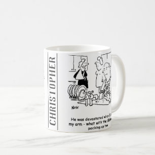 Kvinnor har Bruten Arm, så människan Tvättar skikt Kaffemugg