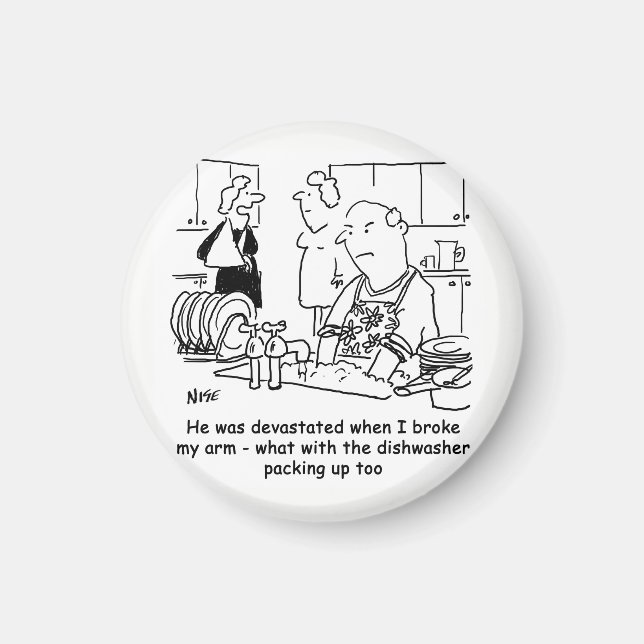 Kvinnor har Bruten Arm, så människan Tvättar skikt Magnet (Framsidan)