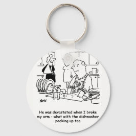 Kvinnor har Bruten Arm, så människan Tvättar skikt Nyckelring