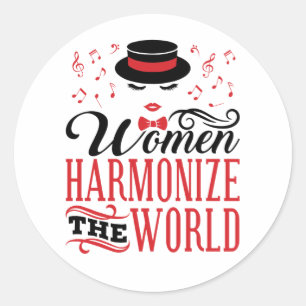 Kvinnor Harmoniserar World Barbershop Singing Runt Klistermärke