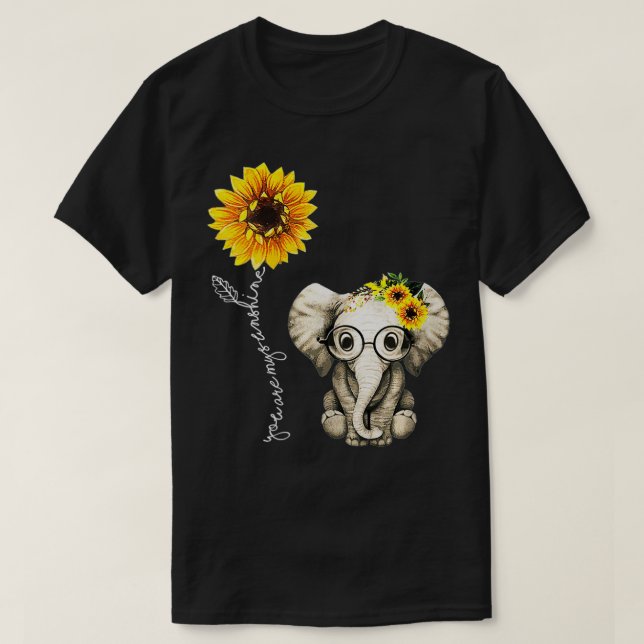 Kvinnor Hippie Solros Elephant Funny Gift Friend T Shirt (Design framsida)