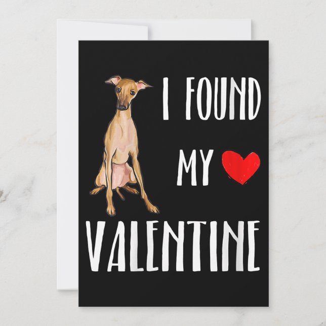 Kvinnor hittade min valentin dag Italian Greyhound Julkort (Framsida)