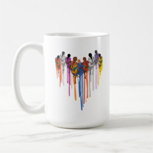 Kvinnor Hjärtform Vattenfärg Indian Kaffemugg
