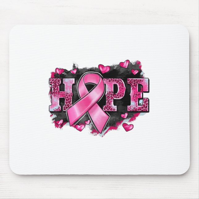 Kvinnor Hope Leopard Skriv ut Breast Cancer Awaren Musmatta (Framsidan)