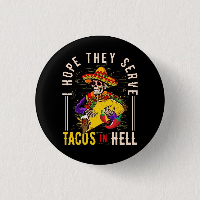 Kvinnor hoppas att de  takos i helvetet Halloween  Knapp (Framsida)