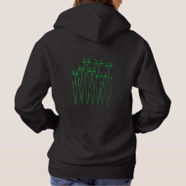 Kvinnor Huva (Svart - Handritade Katter) T Shirt
