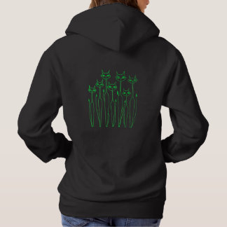 Kvinnor Huva (Svart - Handritade Katter) T Shirt