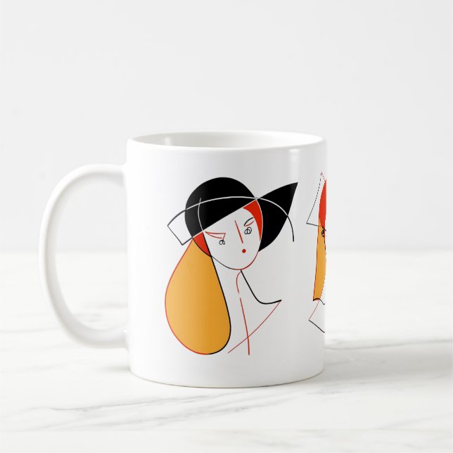Kvinnor i abstrakt kaffemugg (Vänster)