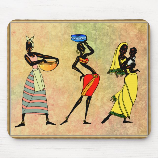 Kvinnor i Afrika Mouse Pad Musmatta (Framsidan)