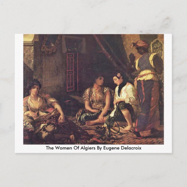 Kvinnor i Alger av Eugene Delacroix Vykort (Framsida)