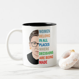 Kvinnor i alla Ställe Ruth Bader Ginsburg Rbg Två-Tonad Mugg