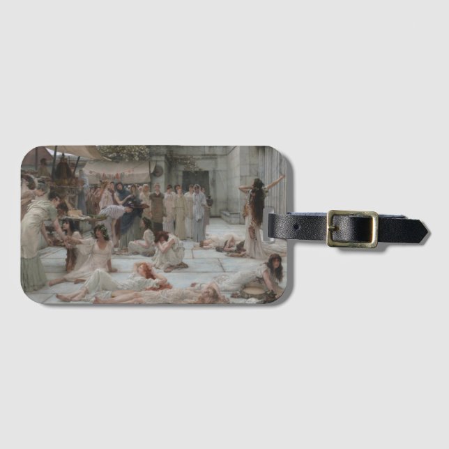 Kvinnor i Amphissa (av Herr Lawrence Alma-Tadema) Bagagebricka (Framsida horisontal)