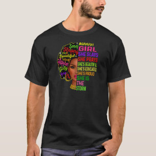 Kvinnor i August Girl Hon Slays & Prays Birthday G T Shirt