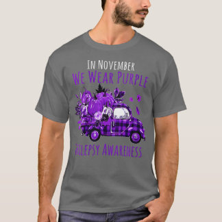 Kvinnor i Bära Lila Lastbil Epilepsi A T Shirt