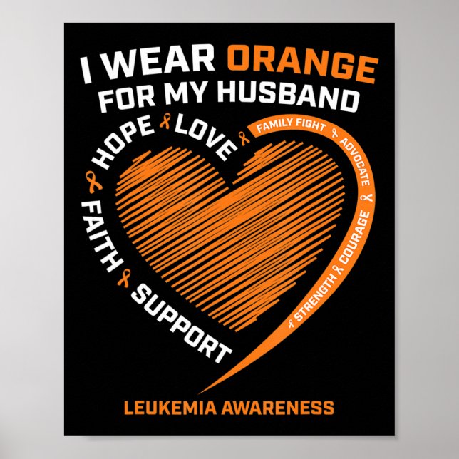 Kvinnor i Bära Orange för min Make Leukemi A Poster (Framsidan)
