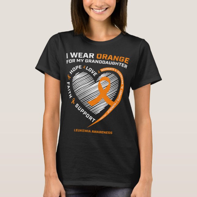 Kvinnor i Bära Orange för min mordotter Leukemi T Shirt (Framsida)