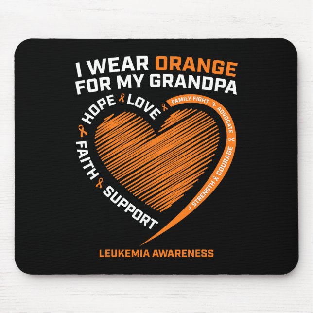 Kvinnor i Bära Orange för min morfar Leukemi Aware Musmatta (Framsidan)