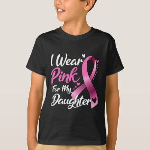 Kvinnor i Bära Rosa för min dotter bröstcancer Aw T Shirt