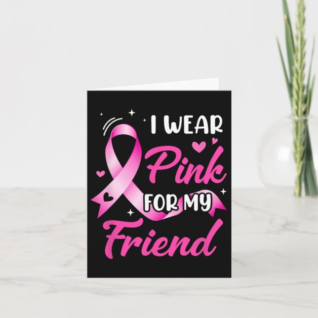 Kvinnor i Bära Rosa för min vän bröstcancerkrig Kort (Framsida)