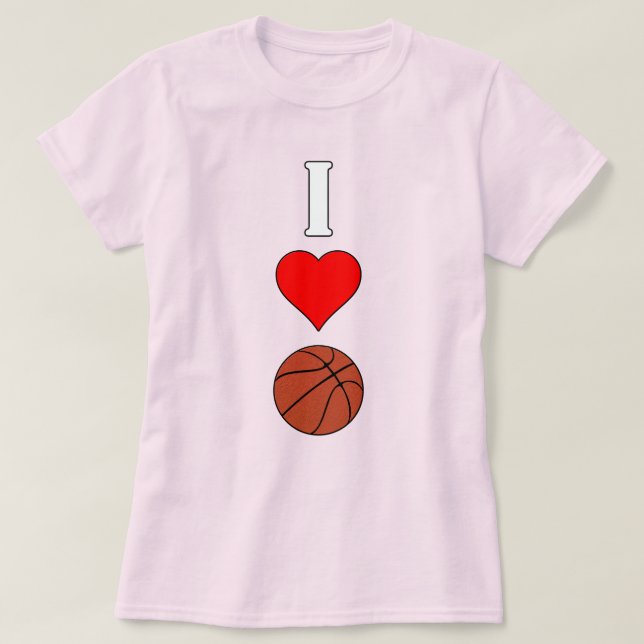 Kvinnor i basketbollsspelare i Kärlek/hjärta T Shirt (Design framsida)