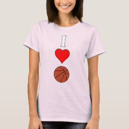 Kvinnor i basketbollsspelare i Kärlek/hjärta T Shirt