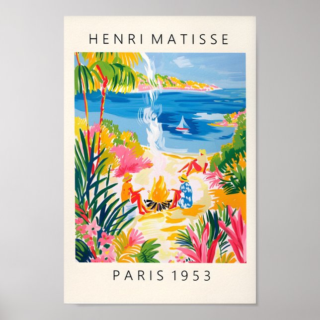 Kvinnor i Beach Matisse Wall Art, Tropical Beac Poster (Framsidan)