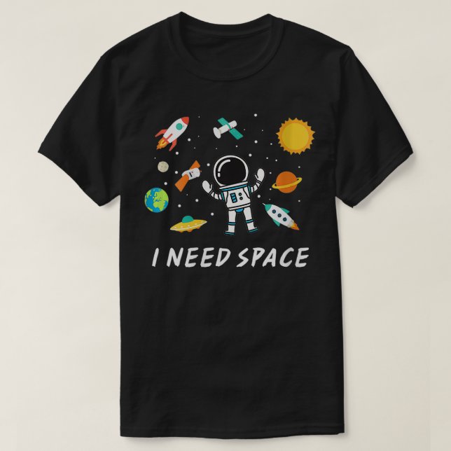Kvinnor i behov Utrymmescute Funny Astronaut Outer T Shirt (Design framsida)