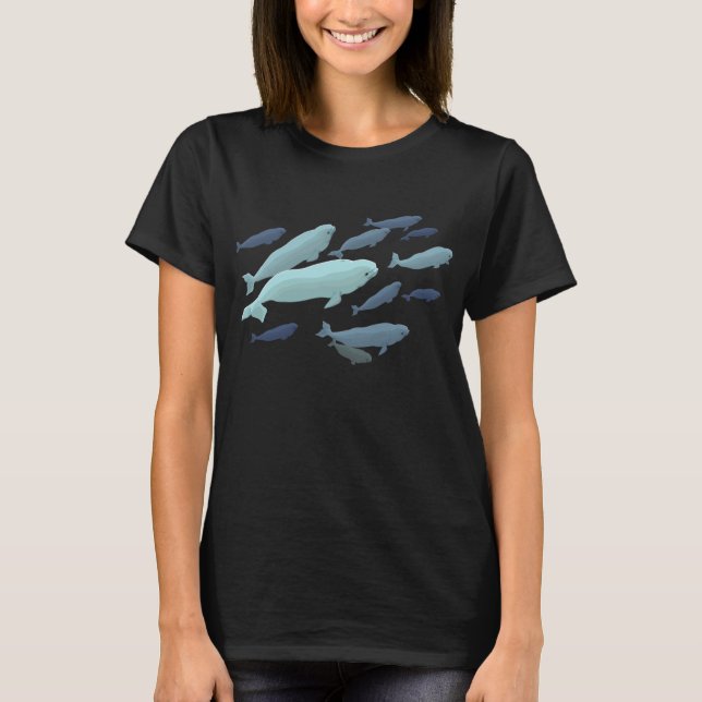 Kvinnor i Beluga Whale T-Shirt Moderskap Whale Shi (Framsida)