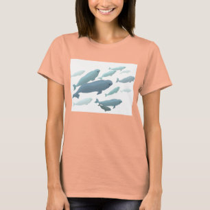 Kvinnor i Beluga Whale T-Shirt Organic Whale Shirt