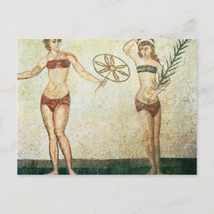 Kvinnor i bikinis vykort