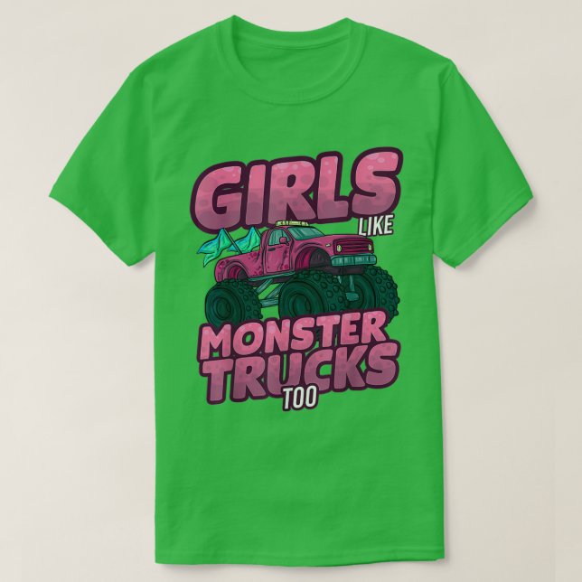 Kvinnor i bilköraren Mor Monster Lastbil T Shirt (Design framsida)