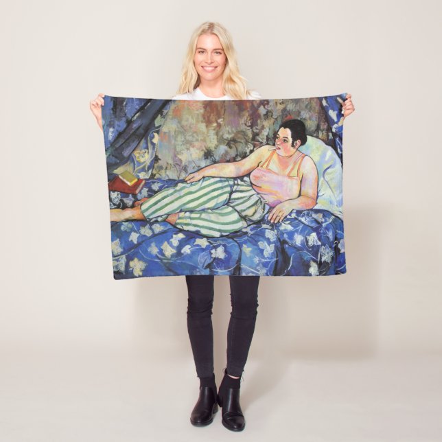 Kvinnor i Blå Bedroom (av Suzanne Valadon) Fleecefilt (På plats)