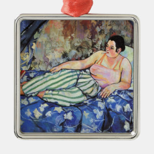 Kvinnor i Blå Bedroom (av Suzanne Valadon) Julgransprydnad Metall