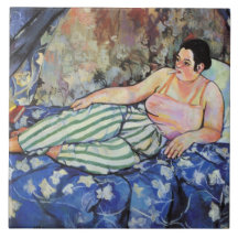 Kvinnor i Blå Bedroom (av Suzanne Valadon)