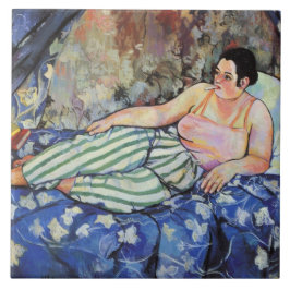 Kvinnor i Blå Bedroom (av Suzanne Valadon) Kakelplatta
